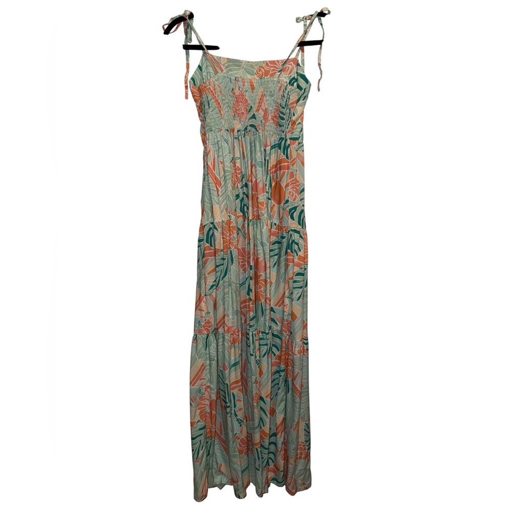 KENNY FLOWERS The Hawaii Resort Tie Tropical Floral Maxi Dress - Picture 2 of 7